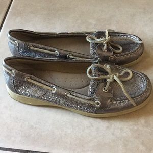 Sperry boat shoes with sequins on the side
